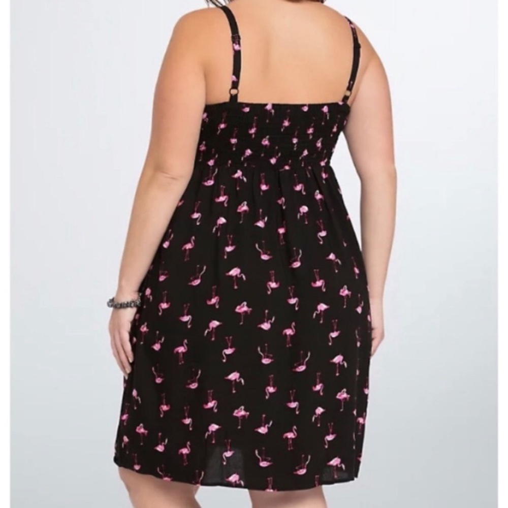 Torrid Black & Pink Flamingo Print Challis Sundress Dress 3X - Picture 9 of 16